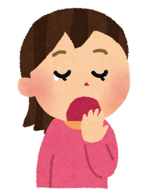あくびをする女性のイラスト
