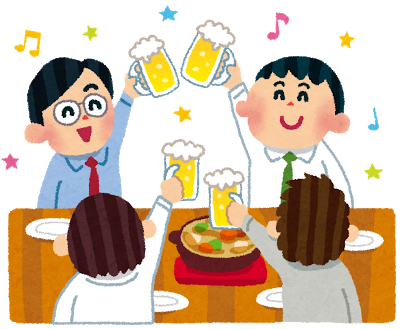 飲み会を楽しむ４人の男性