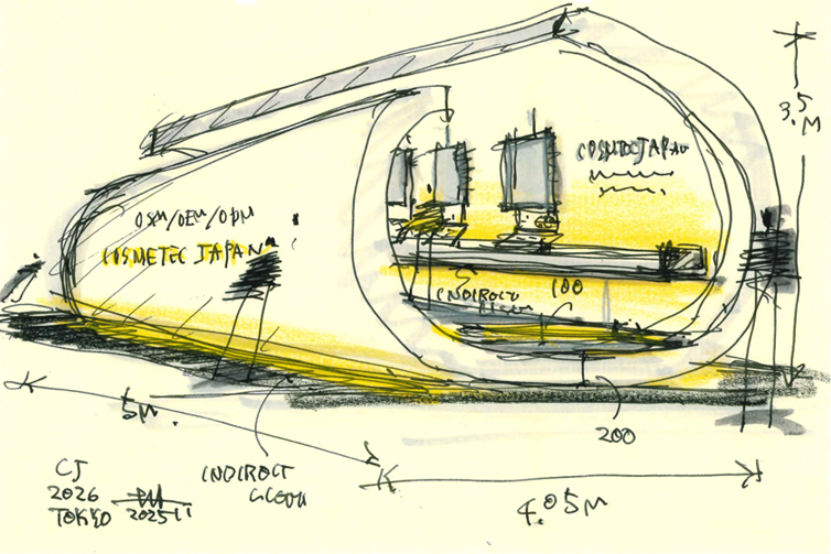 描かれたブースイメージのラフ案